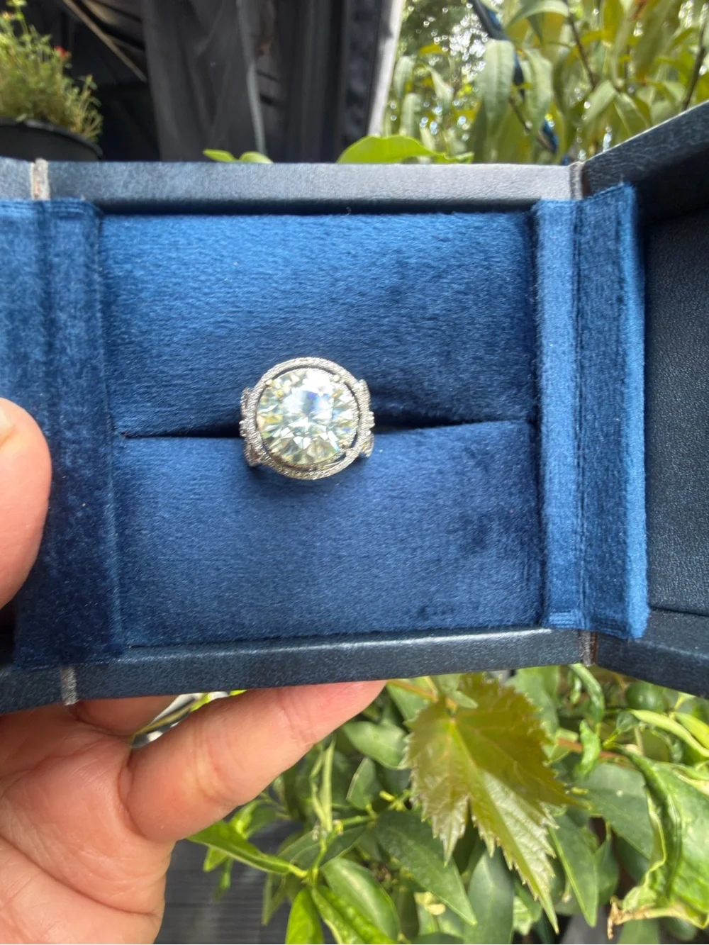 IGI 3.91ct  Round Cut F VS1 Lab Grown Set In A Semi-Mount Natural DIAMOND 14K WG